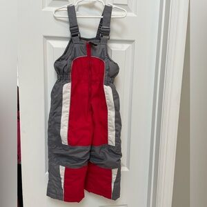 Toddler Red and Gray Snow Pants